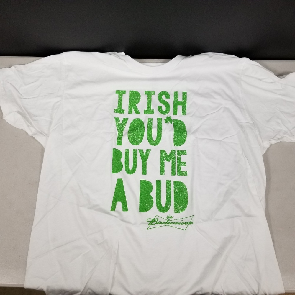 Irish You'd Buy Me A Bud Bright White T-Shirt 2XL